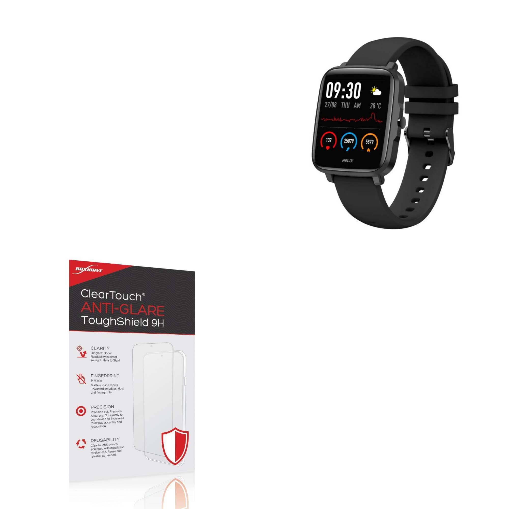 BoxWave Screen Protector Compatible With Timex Helix Smart 2.0 - ClearTouch Anti-Glare ToughShield 9H (2-Pack), Anti-Glare 9H Tough Flexible Film Screen Protector