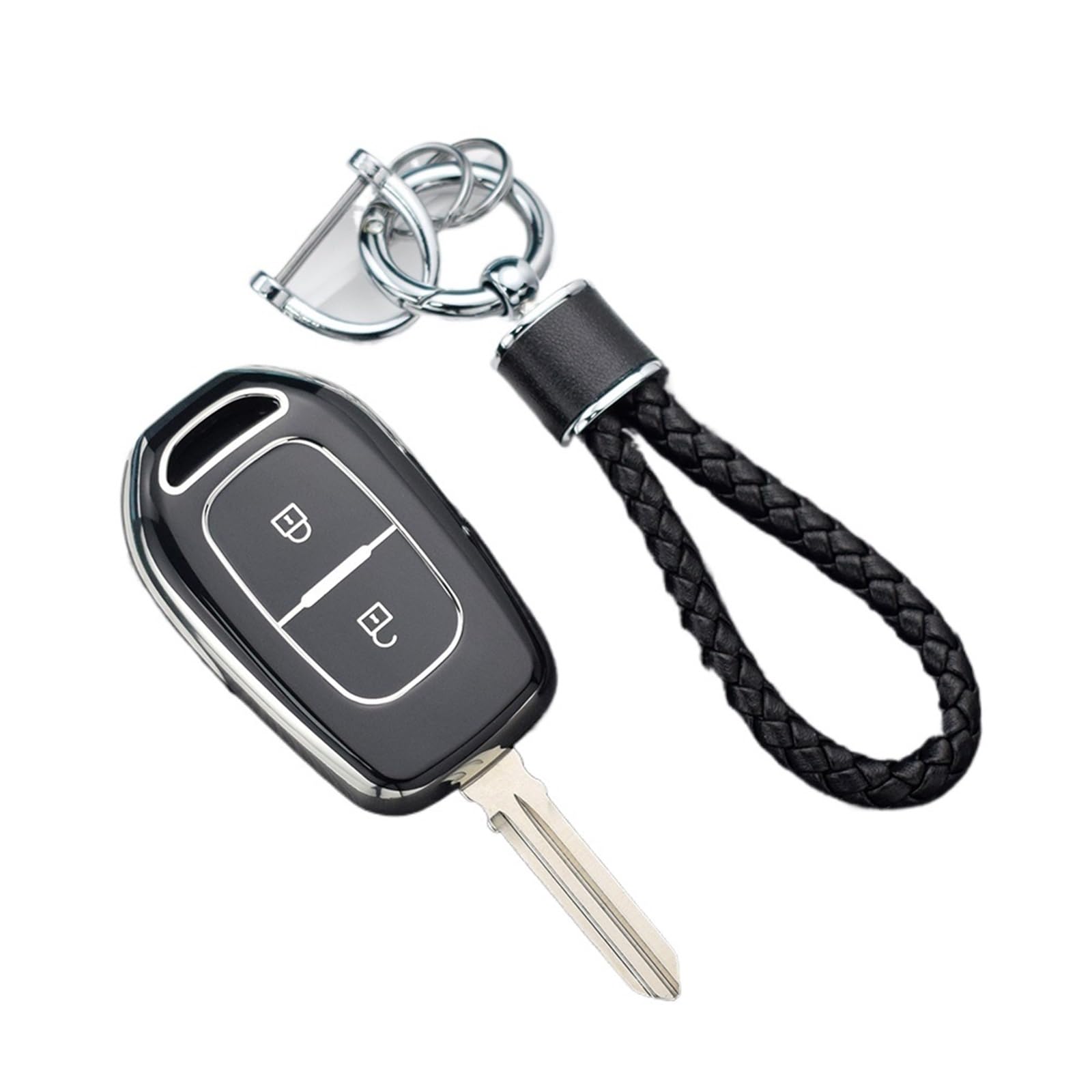Miękka obudowa kluczyka samochodowego TPU do Renault Kwid symbol ruchu Dacia Sandero Logan Duster 2016-2018 Fob Shell brelok (kolor: brelok 2)