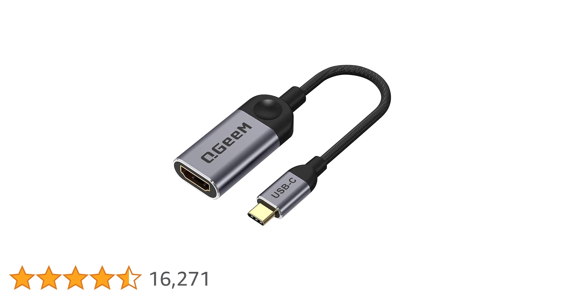 USB C to HDMI Adapter 4K Cable, QGeeM USB Type-C to HDMI Adapter Compatible with [Thunderbolt 3], MacBook Pro, iPhone 15/17, Ipad, Samsung Galaxy S23/S24, Surface Book 2, Dell XPS 13/15, Pixelbook