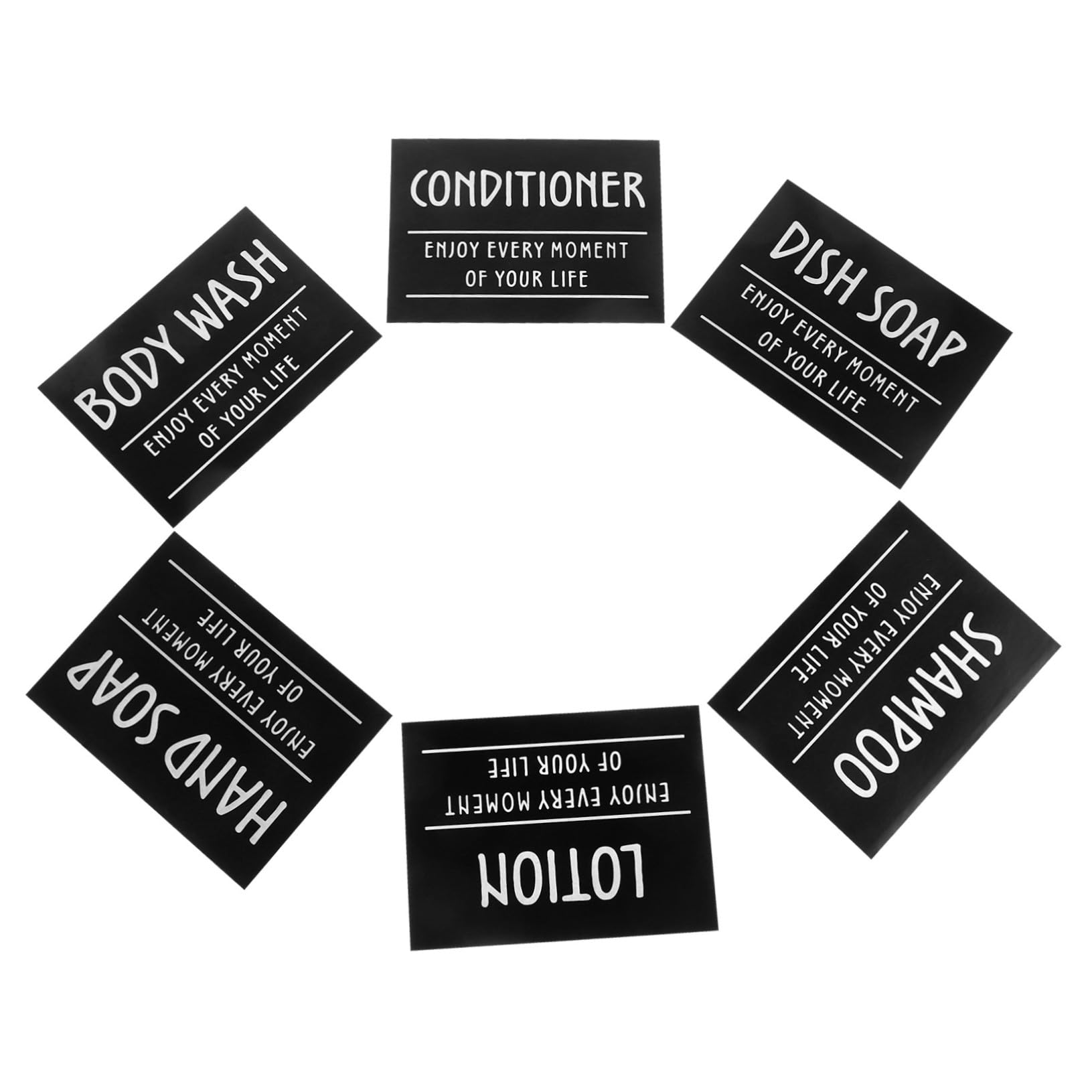 HOOTNEE 1set Minimalist Bathroom Labels for Organizing Self-Adhesive Shower Bottle Stickers Art Design for Shampoo Soap and More