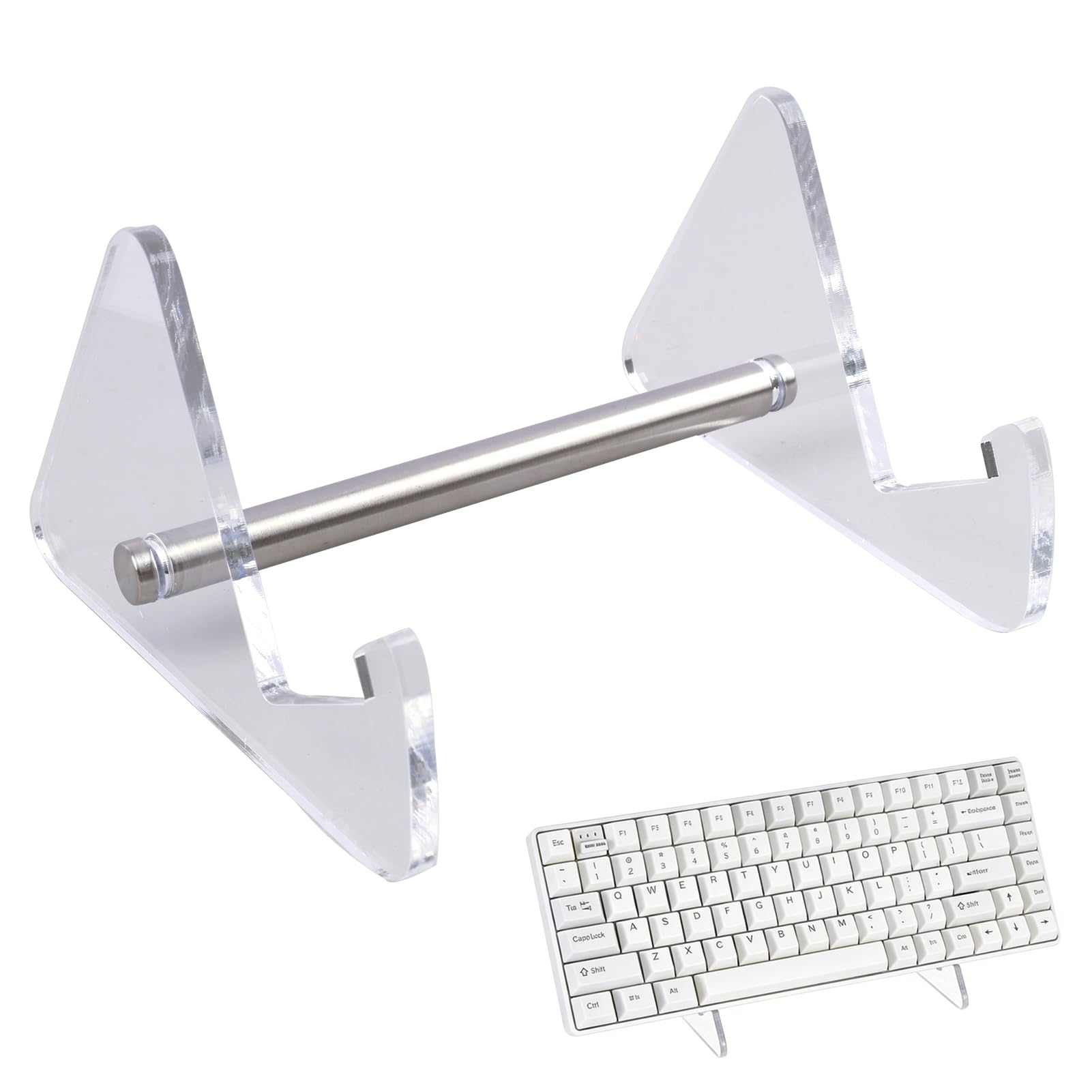 Soporte Exhibidor de Teclado Acrílico Transparente de 1 Nivel, Base Organizadora Universal para Teclado Mecánico, Estante de Almacenamiento para Escritorio, Oficina o Vitrina