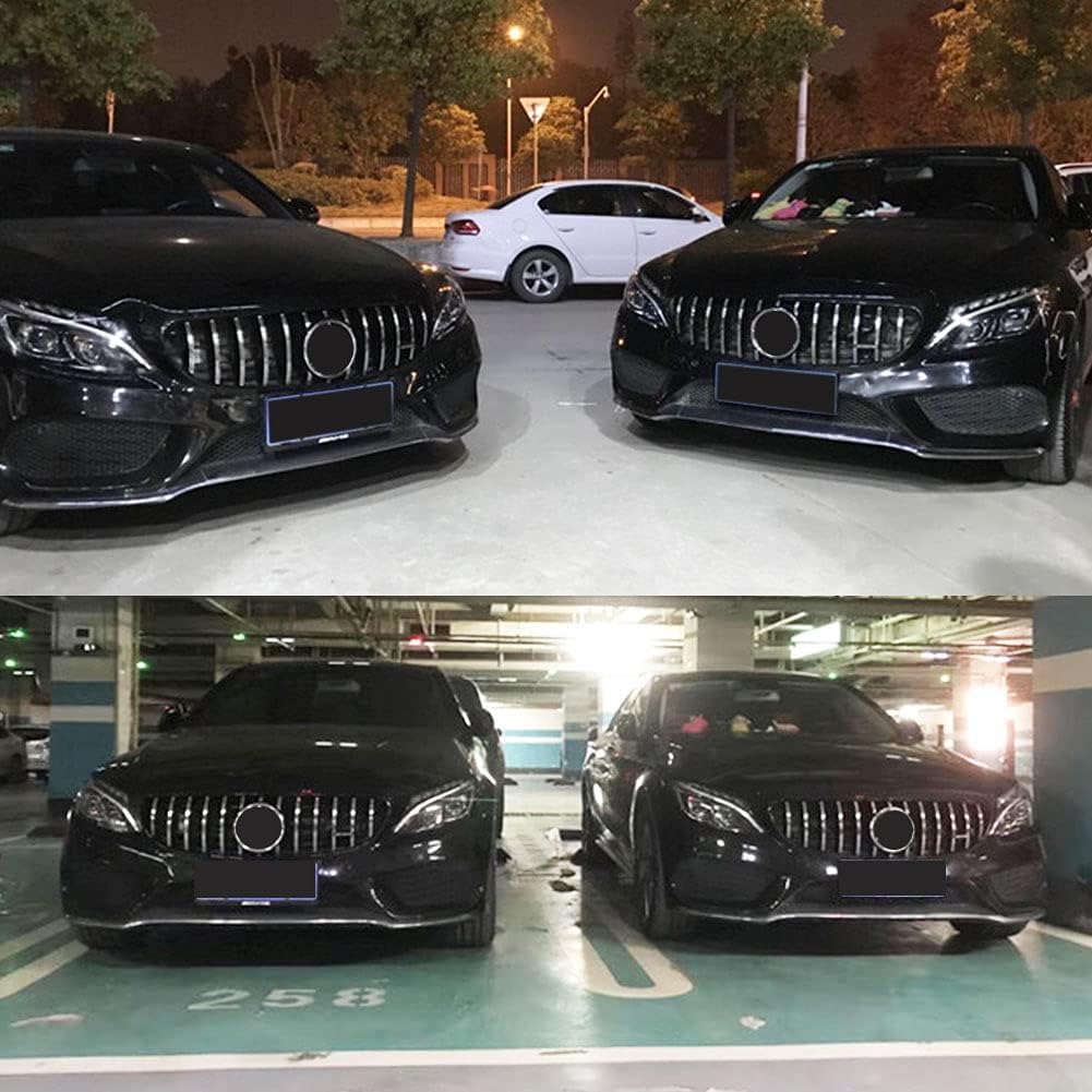 MCARCAR KIT Front Grill Grille for Mercedes Benz C‑Class W205 Pre‑Facelift 2015-2018 Kidney Hood Grille Cover (models without camera)