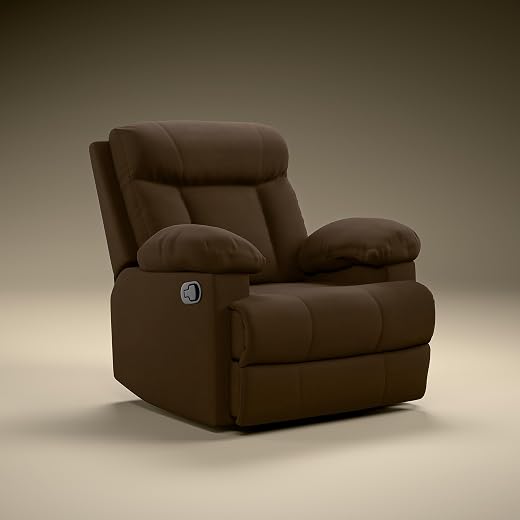 Green Soul Cloud | Single Seater Manual Recliner Sofa | Ultra Soft Suede Fabric | Recline & Relax (R1) | Oversized Leg Res...