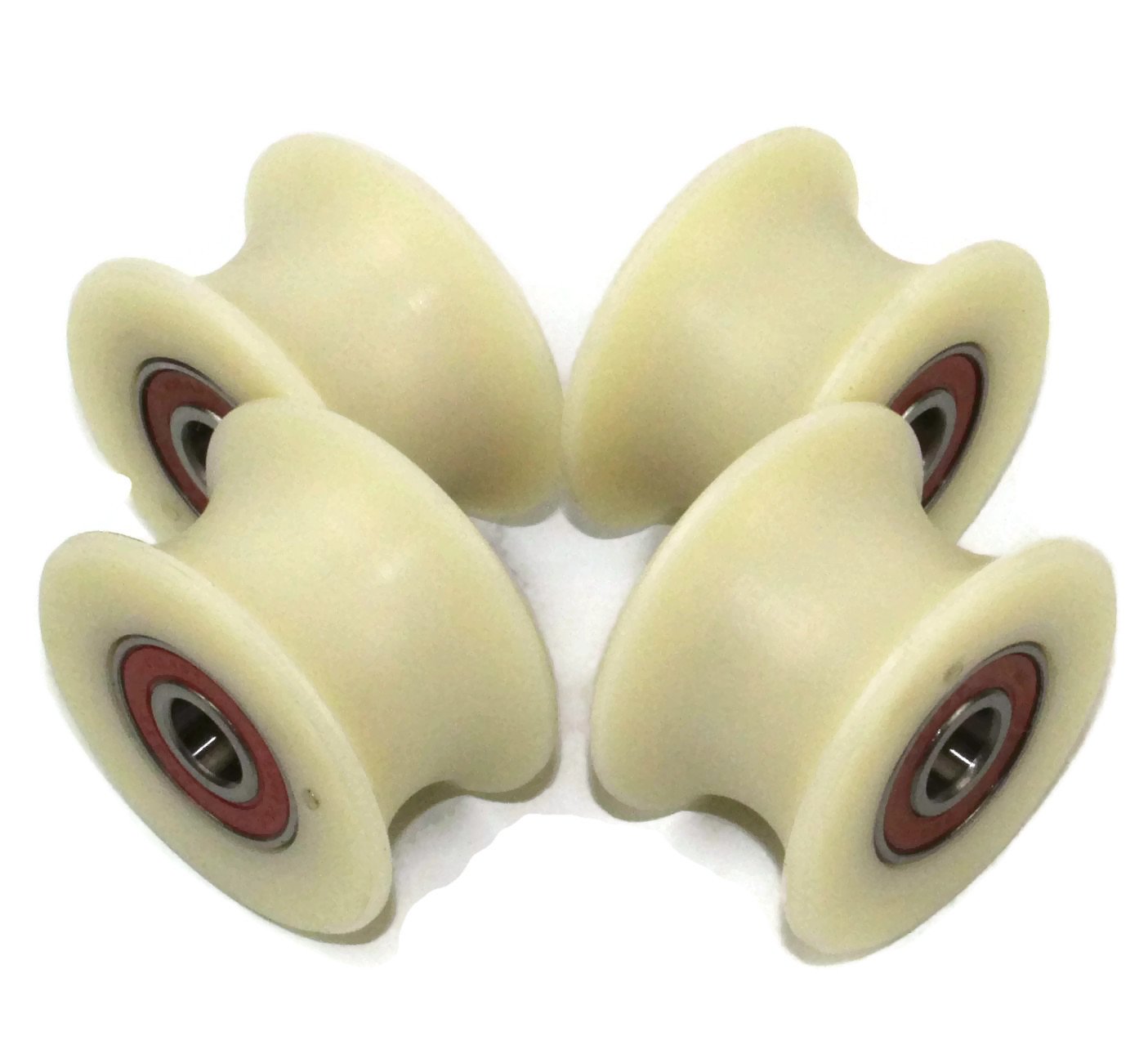 Lot de 4 poulies en nylon usiné de diamètre 58 mm - Différentes tailles de rainures - Fabriquées en Union Européenne, 34 mm Groove, 4