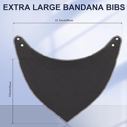 Miniatura 2 de Juego de 8 baberos para adultos, para hombres y mujeres, para necesidades especiales, suave, absorbente, grande, para ancianos, con cierre a