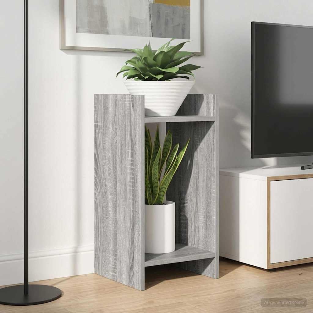 Pflanzenständer 2 Stk. Graues Sonoma 30 x 30 x 60 cm Holzwerkstoff Indoor Dekoration Raumaufteilung Platzsparend Blumentreppe Balkon Wohnzimmer