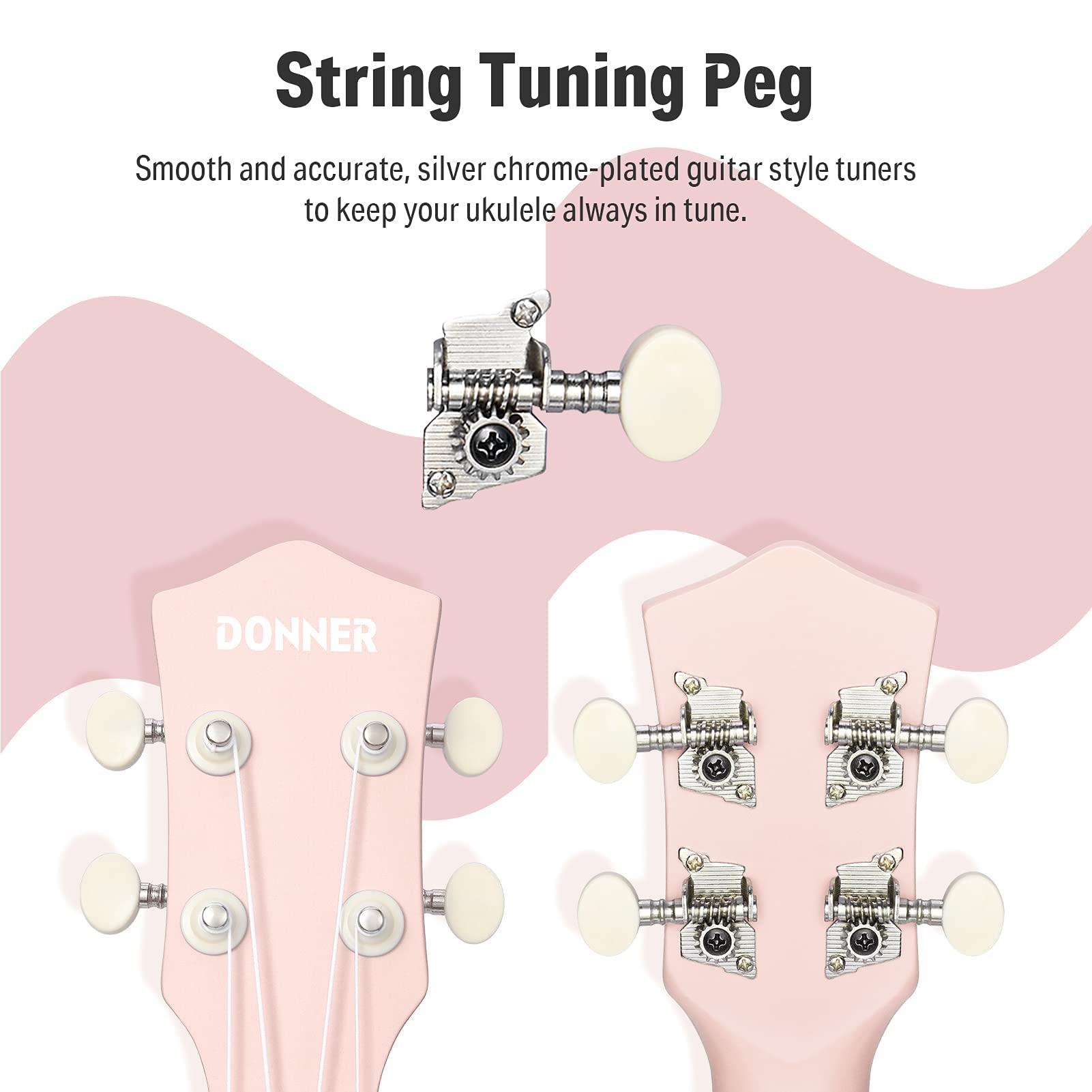 Ukelele Soprano Donner 21 Pulgadas Para Principiantes - Kit Completo Con Bolsa, Afinador, Correa Y Lecciones Online