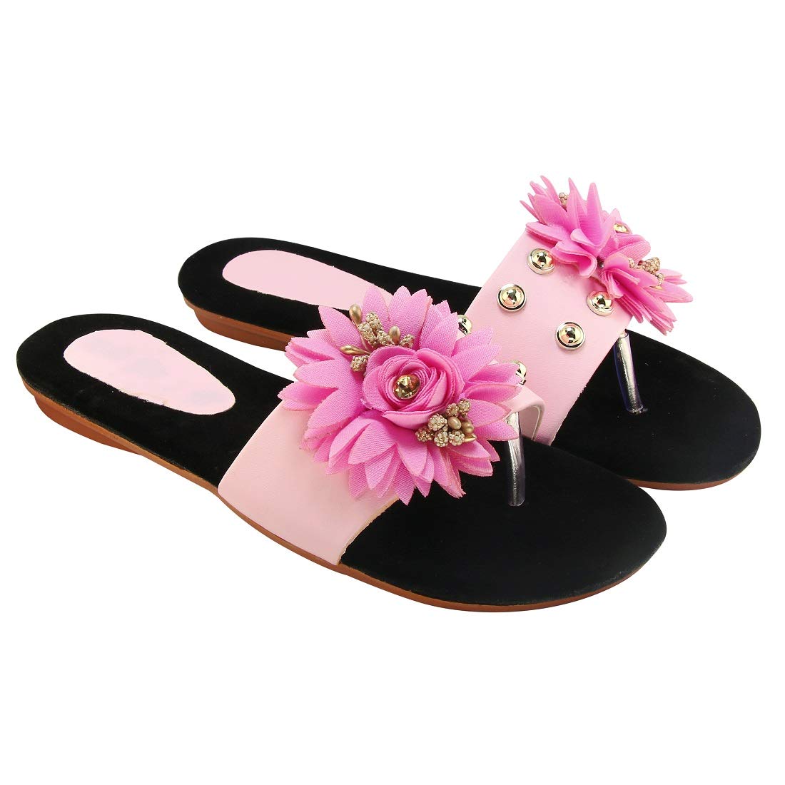 Blinder Womens Pink Stylish Flower Fancy Ballet Flat Slipper (B084MM1Y3L) Amazon Price History, Amazon Price Tracker