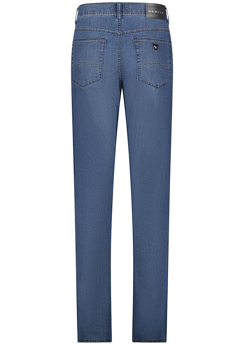 Wampum Jeans Regular Fit da Uomo, 5 Tasche, Denim Elasticizzato