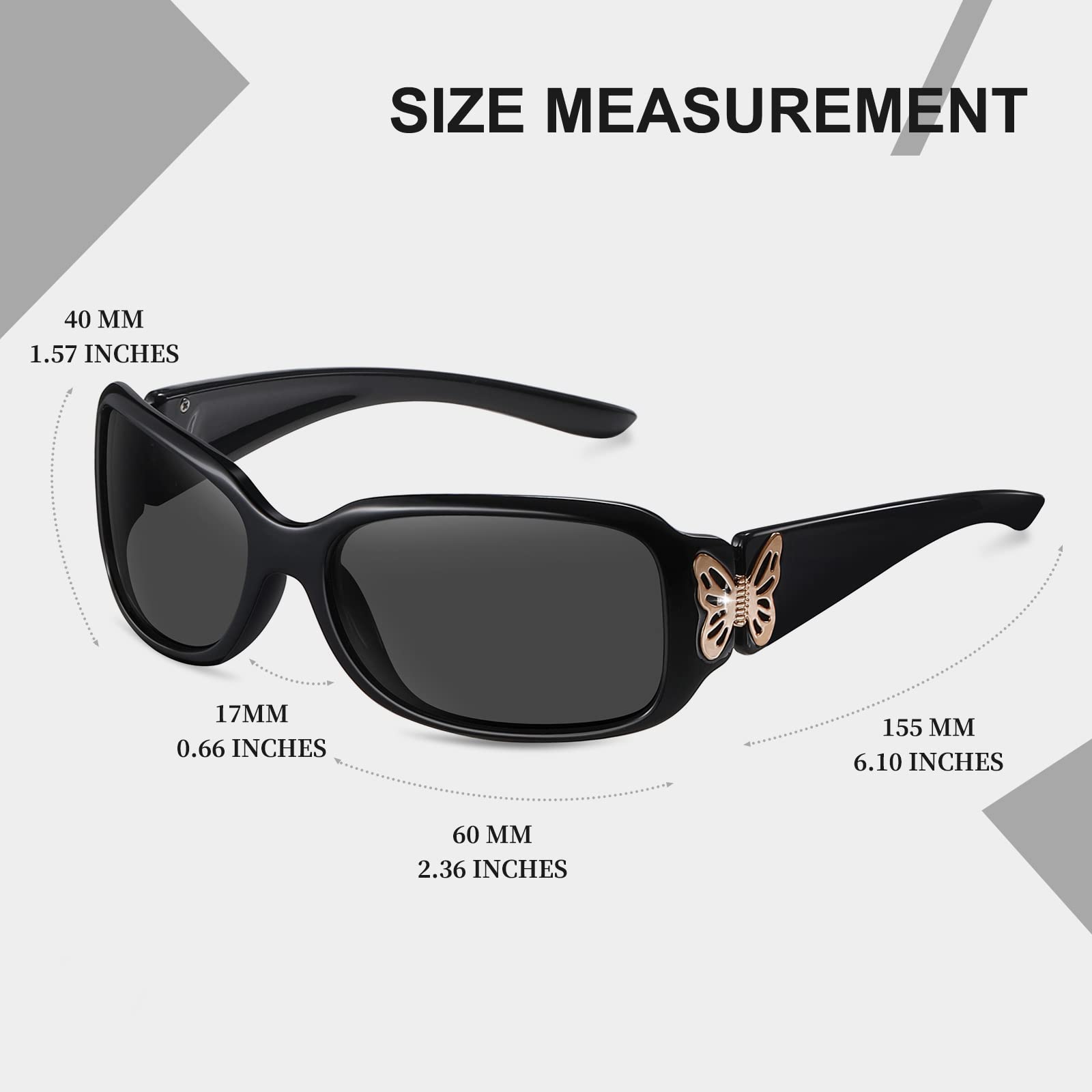 HAOLOTA Polarisierte Damen-Sonnenbrille – modisches Schmetterlings-Design mit UV400-Schutz
