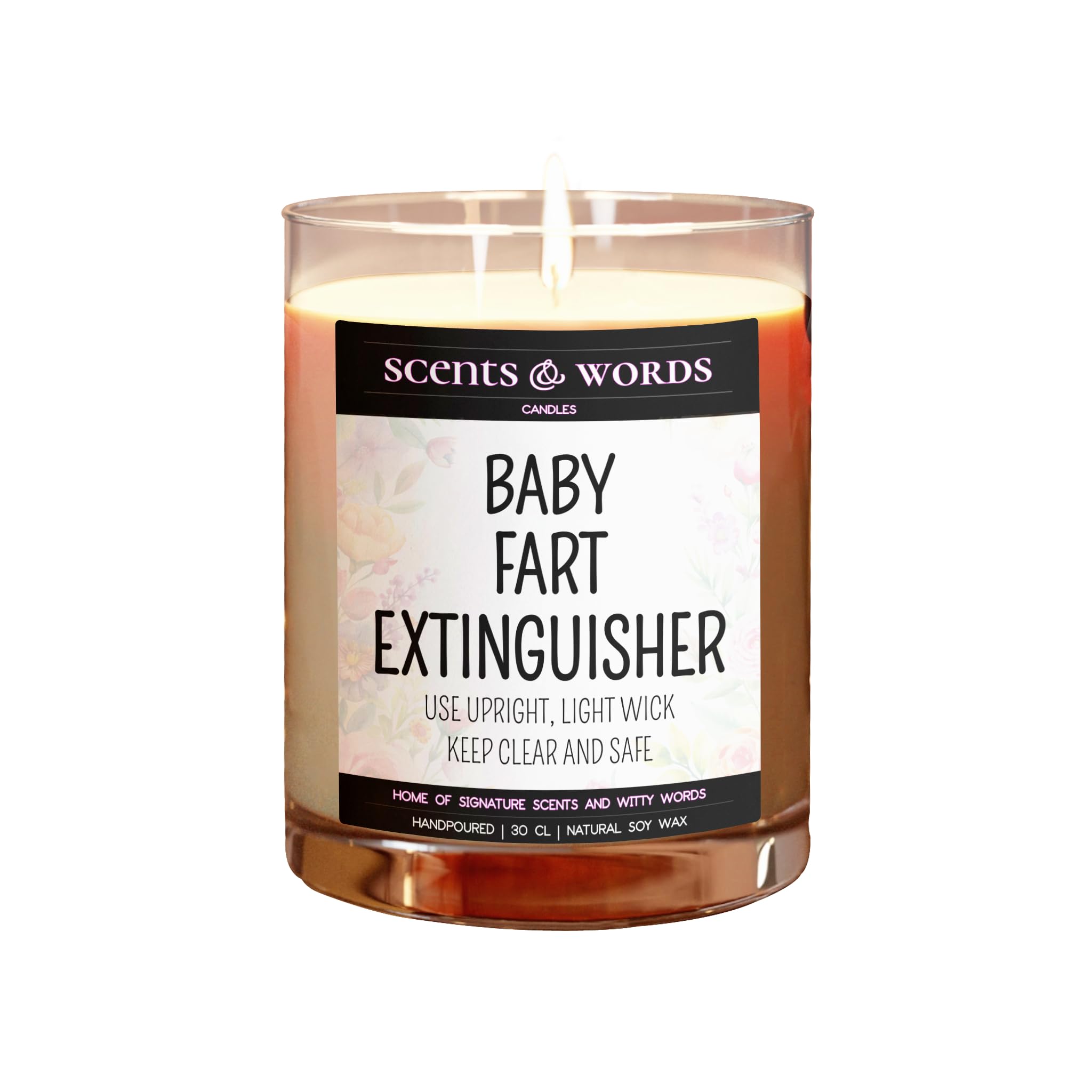 Scents&Words Funny Babies Candle, Baby Fart Extinguisher, Personalised or Customised Scented Candles - snw2206 (Lime, Basil & Mandarin)