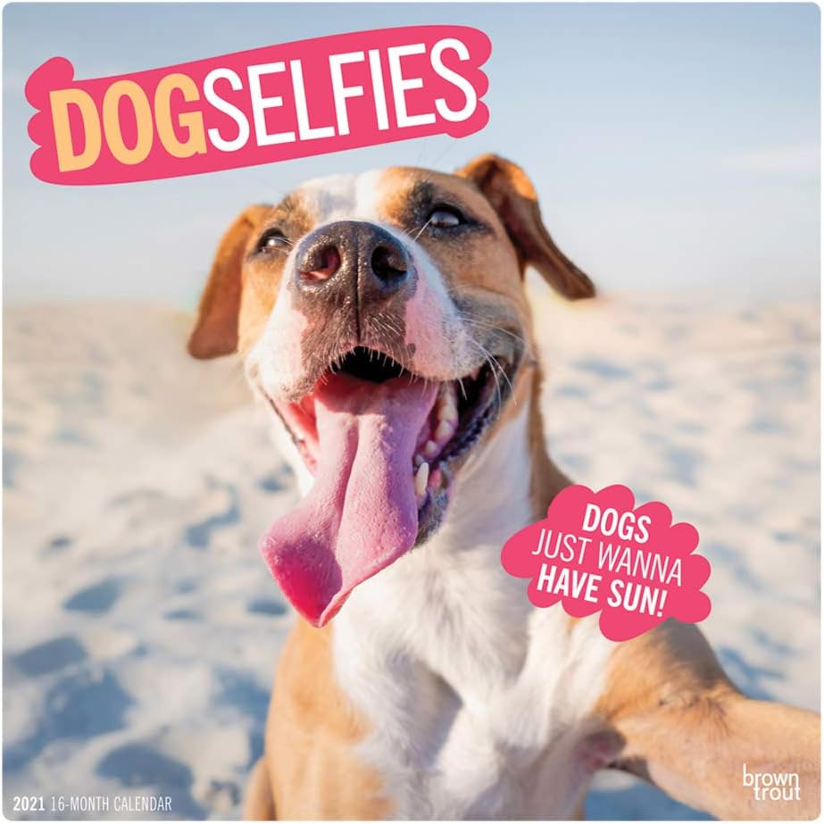 Dog Selfies 2021 Square Wall Calendar