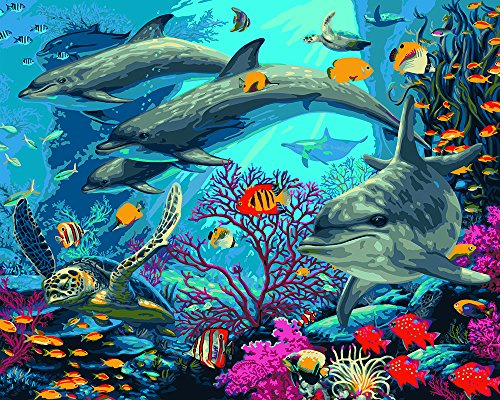 Plaid Creates Paint by Number Kit (16 by 20-Inch), Secrets of The Reef