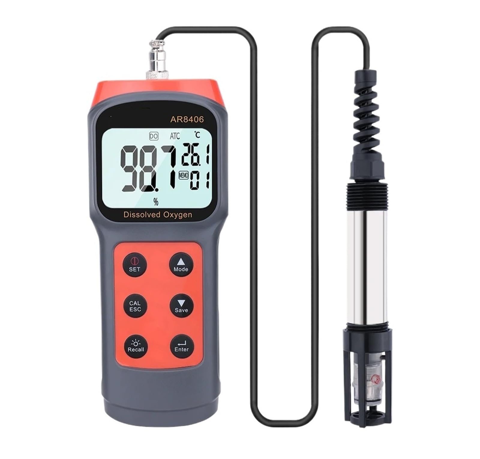 KOSBO Medidor Digital de oxígeno disuelto, comprobador de Calidad del Agua, Detector de oxígeno disuelto (OD), Rango de medición de 0 a 30 MG/L.