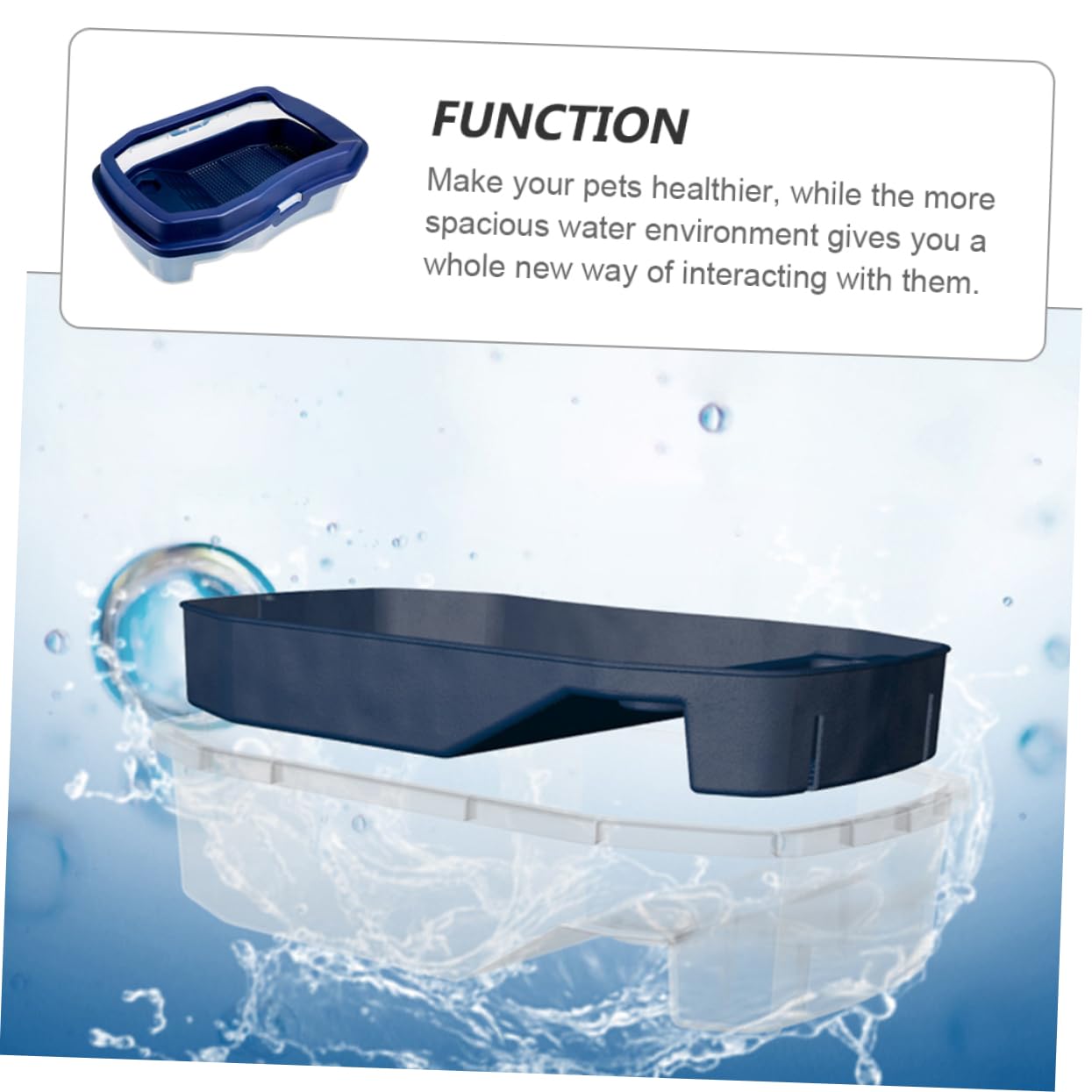 FRCOLOR Caja de Cría de Tortugas Plataforma de Secado y Tanque de Agua, Plástico Resistente, Fácil Limpieza, Gran Capacidad para Área de Alimentación de Tortugas