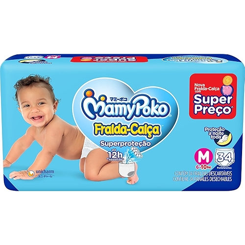 MamyPoko Fralda-Calça Superproteção M 34 Unidades