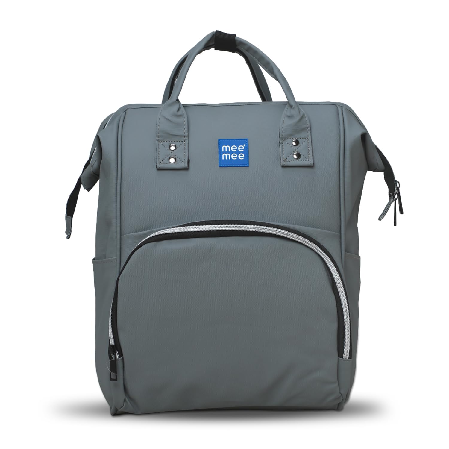 Mee Mee Divine Tote Diaper Bag Backpack | Large Capacity Baby Bag with Multi Pockets | Bottle Warmer Pocket | Changing Mat | Stroller Straps | Travel-Friendly & Comfortable (Grey)-image-13