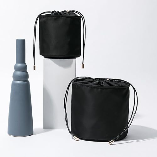 Vista 6 de Organizador de bolso alto para mujer, de lona, redondo, organizador de bolso, bolso organizador redondo para cosméticos, bolsa de maquillaje