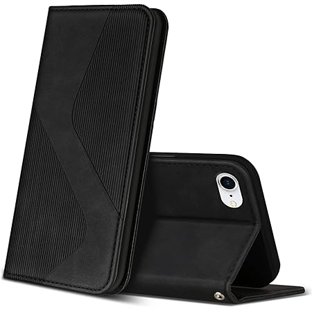 Custodia Universale In Pelle Con Supporto E Clip Per IPhone Mini, SE 2020, 8, 7, 6, Samsung E Xiaomi - Nera