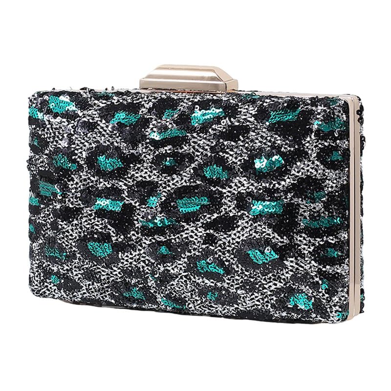 Sac bandoulière léopard pour femme et pochette à paillettes de mariage
