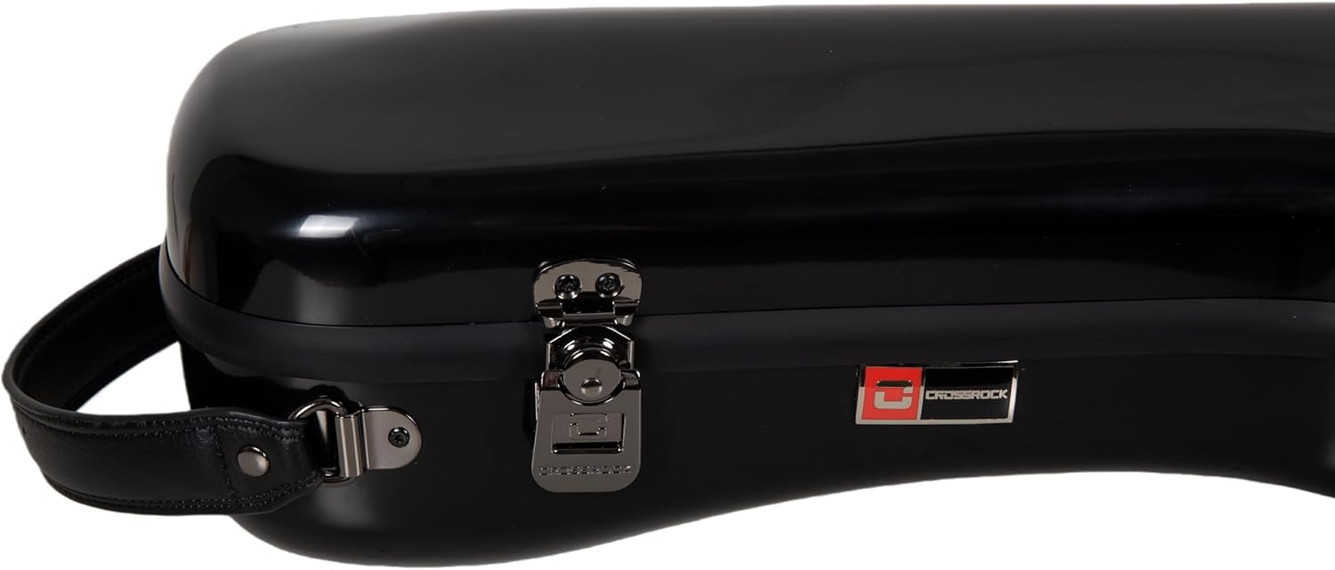 Crossrock Mandola Case for Gibson A & F Style and Eastman F Style | 100% Fiberglass Hardshell, TSA Lock, Detachable Backpack Straps–Black (CRF2020UMLBK)