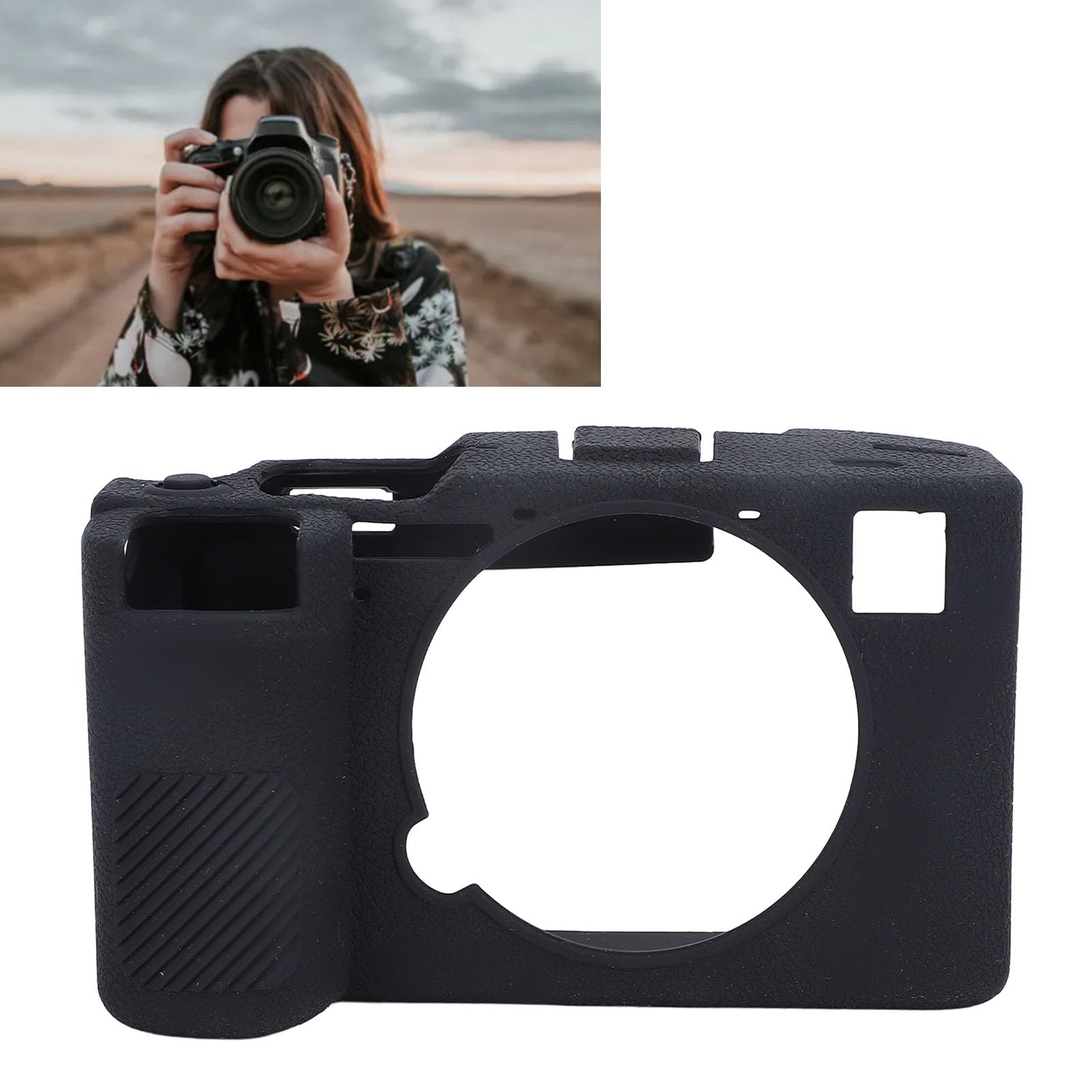 Custodia per Fotocamera per A7C II Custodia Protettiva in Silicone Antigraffio per Fotografia All'aperto Nera