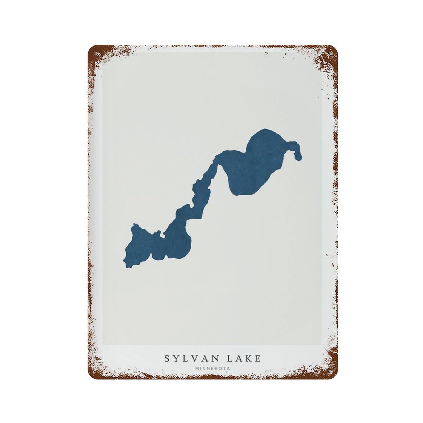 xiaoxiaoshen Sylvan Lake Minnesota Map Minimalist Wall Decor Art Metal Tin Poster Modern Home Decor Art Home Bar Shop Decorations Vintage Sign 40x30cm