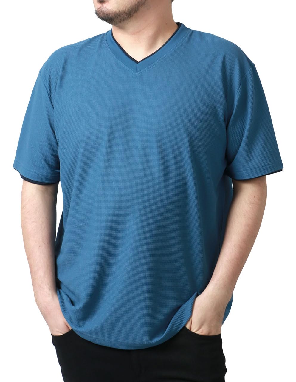 【80%OFF】【390円】 ディスカス メンズ 半袖 ドライ Vネック ワッフル 吸汗速乾 抗菌消臭 Tシャツ