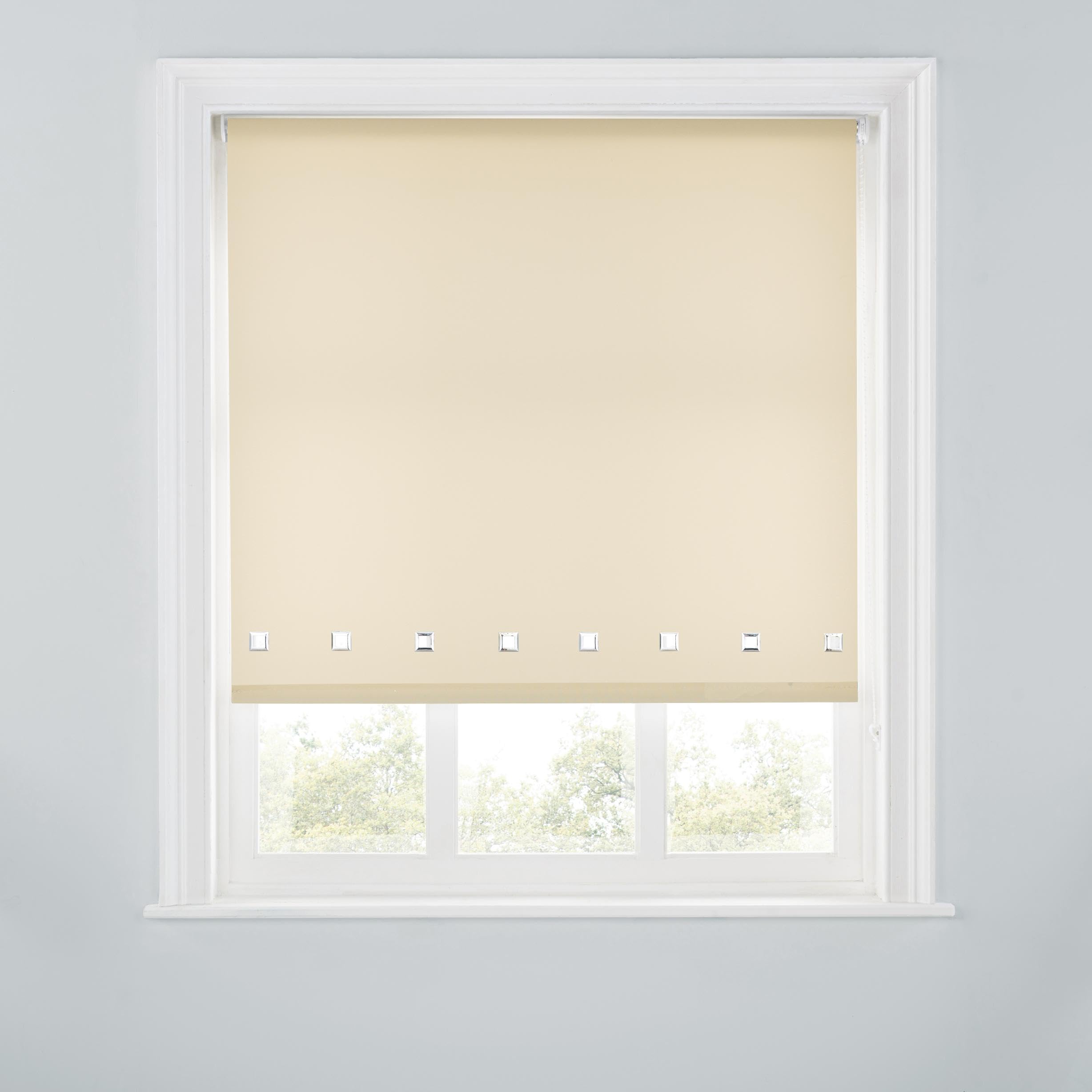 Premium Trimmable Square Eyelet Roller Window Blind – Light Filtering Fabric,Easy Fit,Child Safe Chain for Bedroom,Kitchen,Living Room. 6FT - NATURAL - 180cm (W) x 170cm (L) | 70.8" (W) x 66.9" (L) — image 1