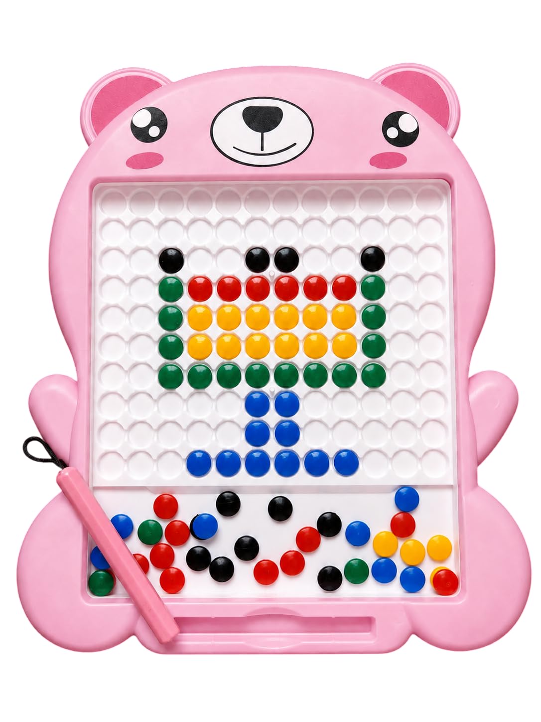 Magnetic Drawing Board for Kids with 80 Beads & Pen | Big Size Educational Doodle Board | Preschool Learning & Fine Motor Skills Toy for Toddlers (Pink)-image-10