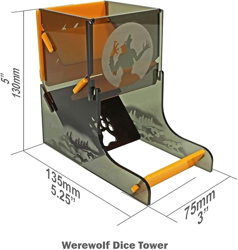 Miniatura 5 de LITKO Torre de dados con temática de terror  Rodillo de dados  Vaso de dados  Bota de dados  TTRPG  Juegos de mesa (hombre lobo)