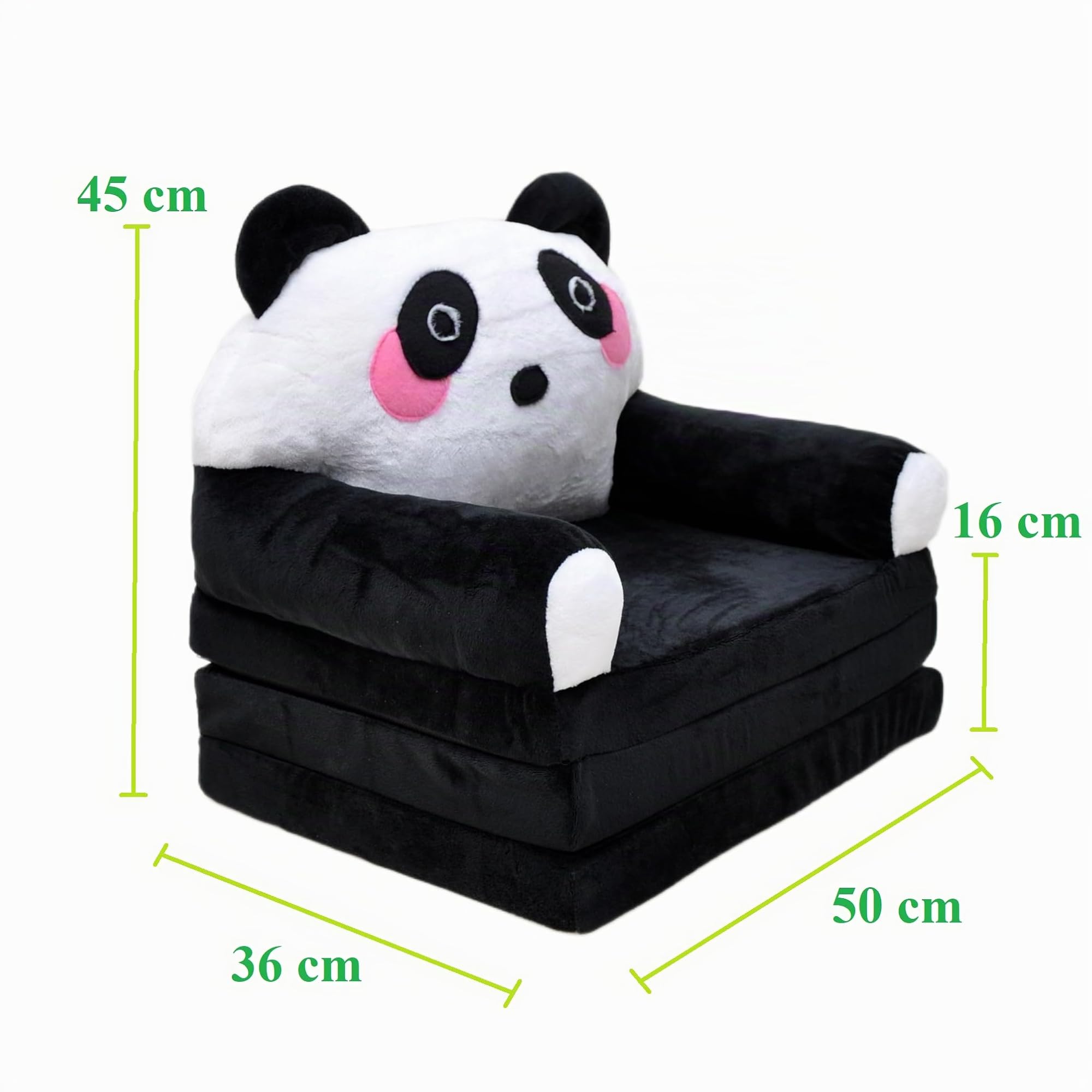 Fauteuil pour Enfant, Mini Fauteuil Pliable 2 en 1, Chaise Douillette en Peluche avec Matelas, canapé lit pour Chambre d’Enfant (Panda)