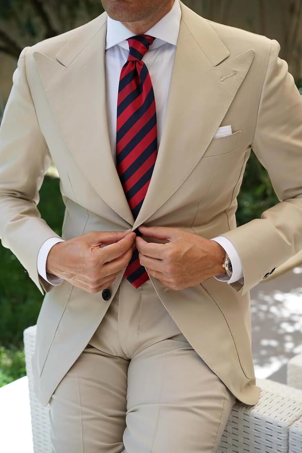 OTAA Konya Chalk Stripe Green Linen|Neckties for Men|Designed by the Brothers at - Image 7