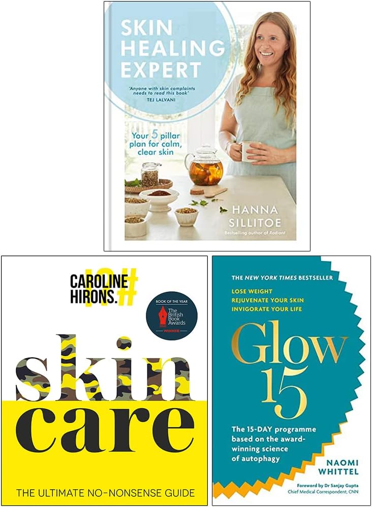 Skin Healing Expert [Hardcover], Skincare [Hardcover], Glow15 3 Books Collection Set