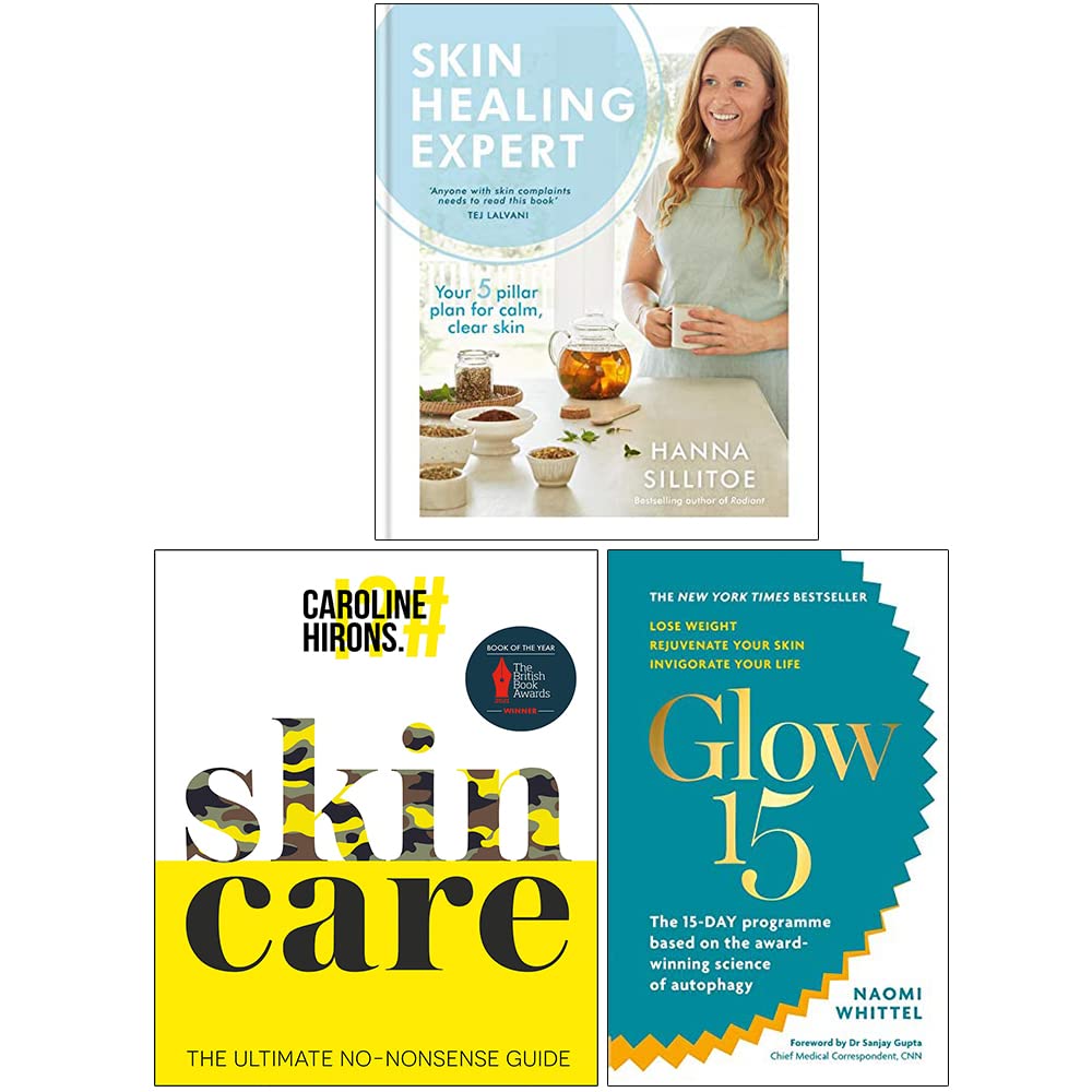 Skin Healing Expert [Hardcover], Skincare [Hardcover], Glow15 3 Books Collection Set