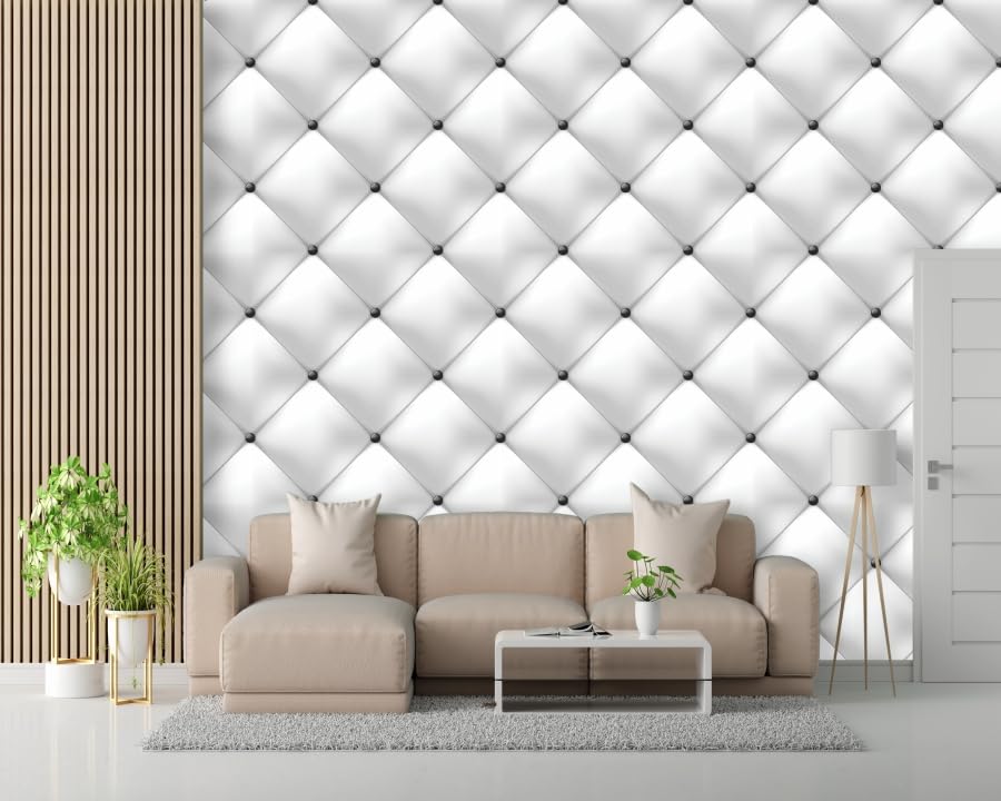 Image of Self-Adhesive 3D Decorative Abstract Wallpaper Specific Product for Bedroom, Living Room, Kids Room, Play Room, Office Wallpaper for Home Decor, Size (16x48 Inches Each White Strip)