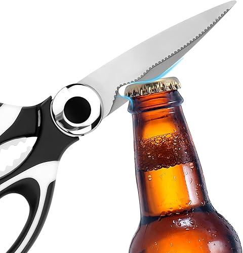 Miniatura 3 de Tijeras de cocina, paquete de 2 tijeras de cocina resistentes, tijeras de carne aptas para lavavajillas, tijeras de cocina para uso general para