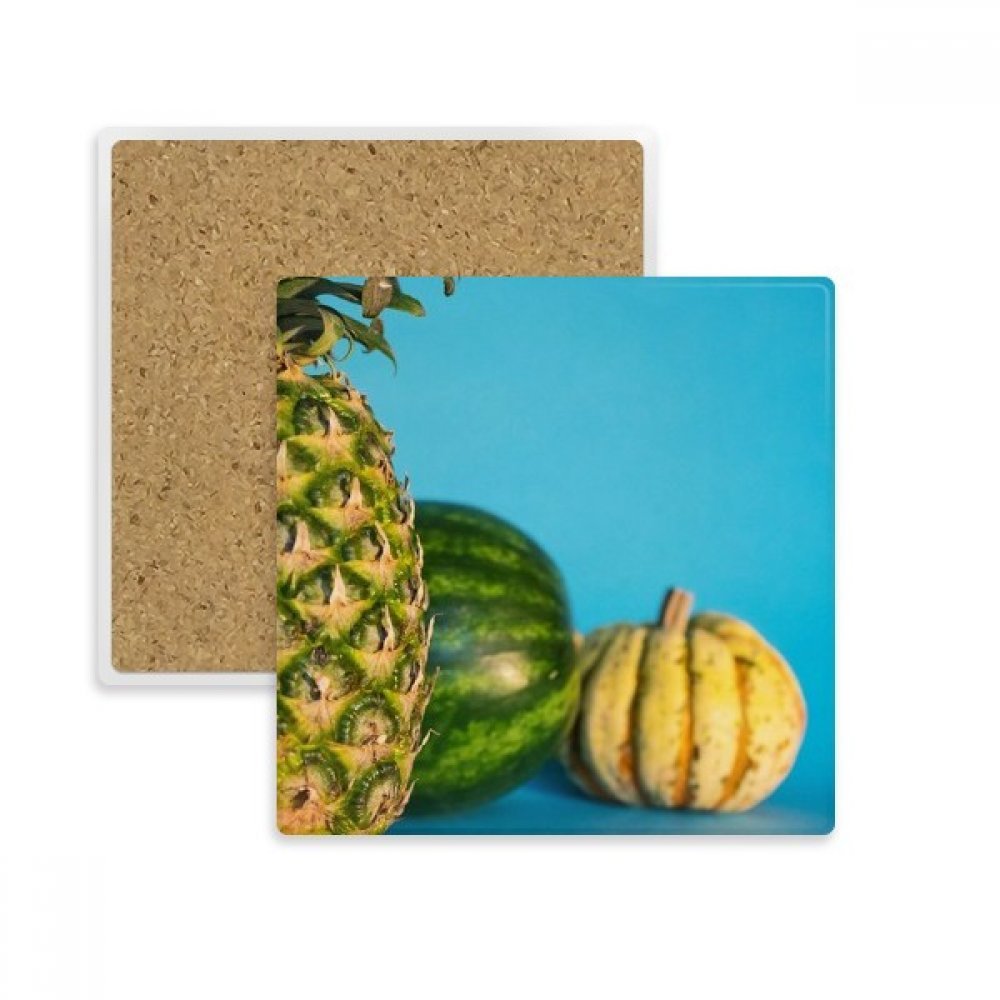 Dessous de verre en pierre de qualité | Support absorbant au design Ananas frais
