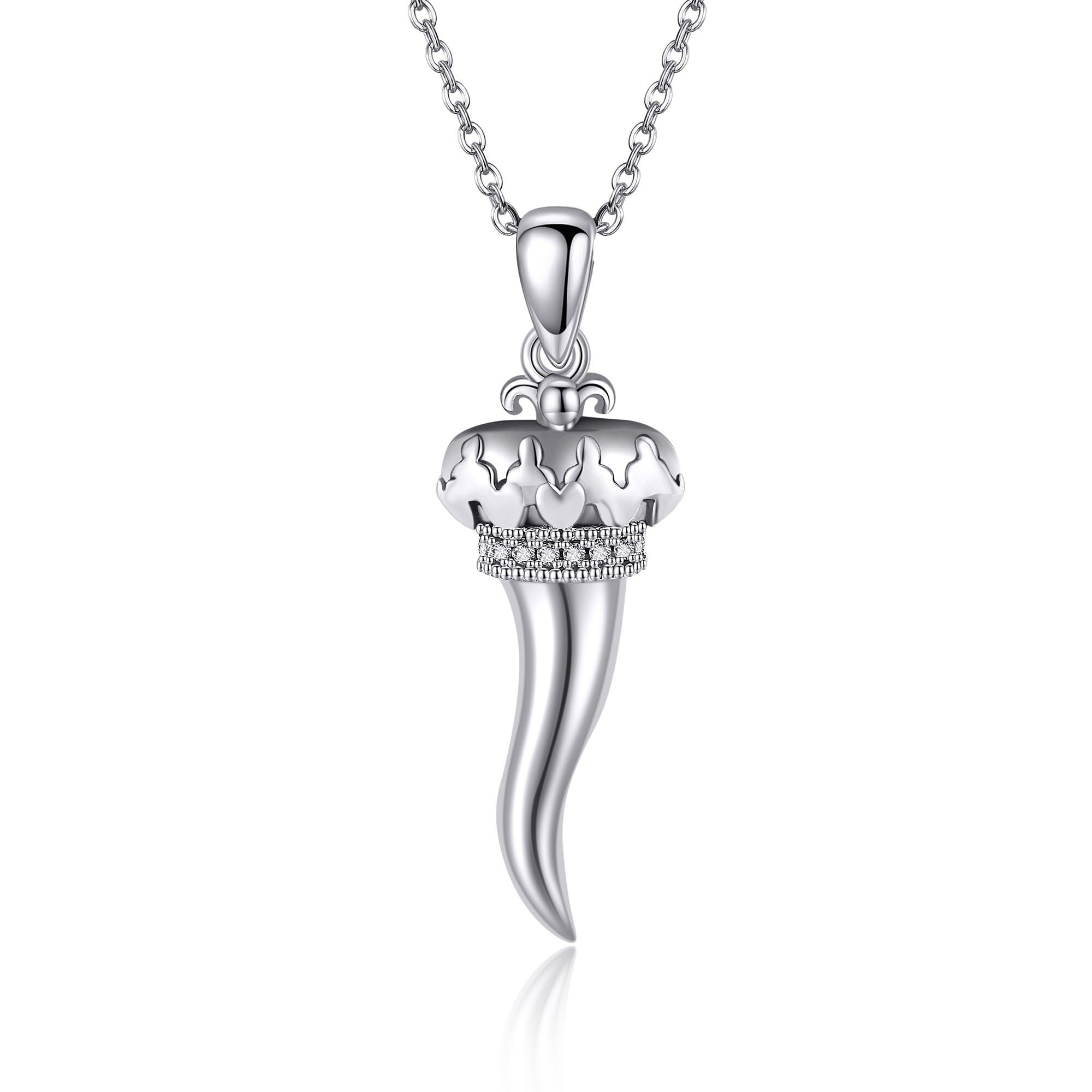 Zilveren Italiaanse Hoorn ketting, Italiaanse Hoorn ketting, Sterling Zilveren Italiaanse Hoorn, Italiaanse Hoorn charme, Italiaans amulet, Cornicello ketting - België