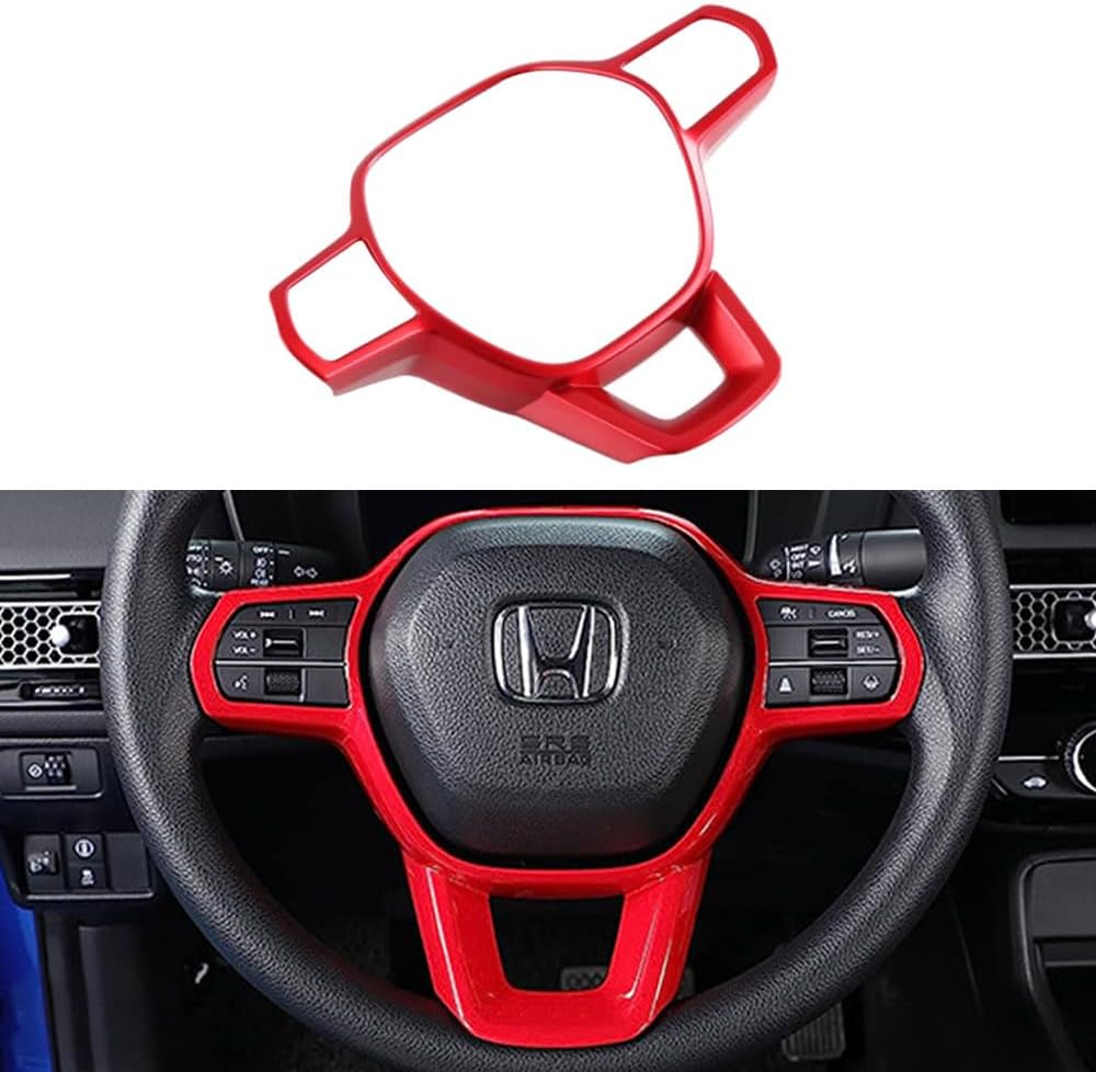 BOYOUS ABS Carbon Fiber Style Car Steering Wheel Panel Cover Trim Interior Accessories Fit For Honda 2023 2024 2025 HR-V HRV