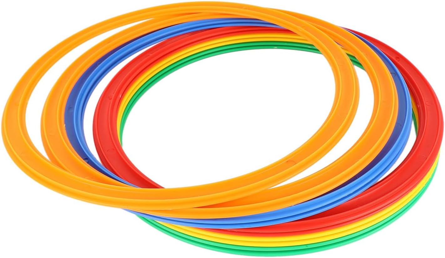 10 Pcs Multicolor Soccer Training Rings Set, Plastic Agility and Speed Training With Buckles for Practice, Garden Backyard Outdoor Games
