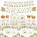 172 Pieces Little Cutie Baby Shower Decorations Orange Cutie Party Supplies Little Cutie Tablecloth Banner Plate Knife Fork Spoon Napkins for Little Cutie Party Tangerine Baby Shower Birthday