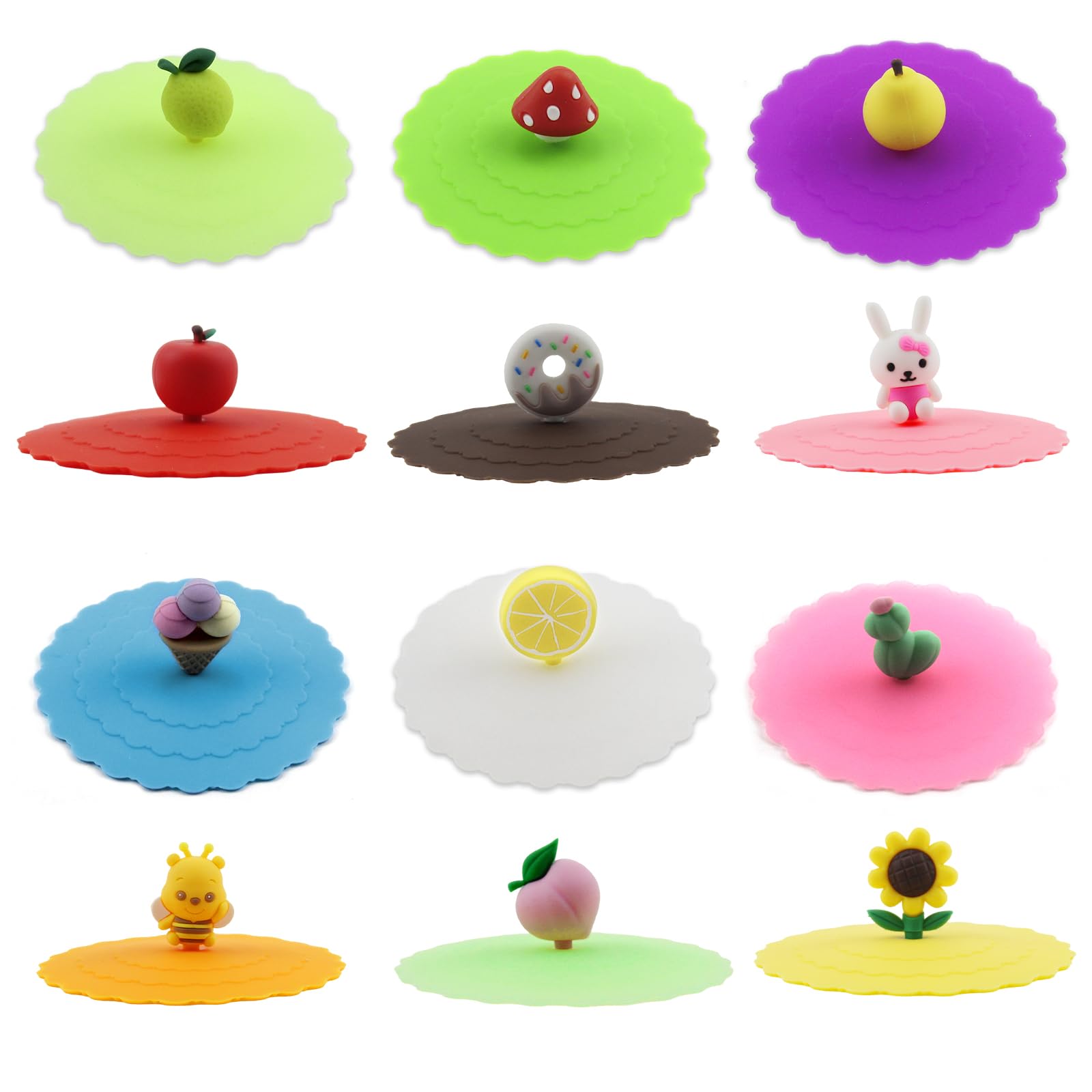 YOUYIKE 6 Stück Silikon Becher Deckel 10cm - Staubschutz Für Gläser & Tassen | Buntes Set