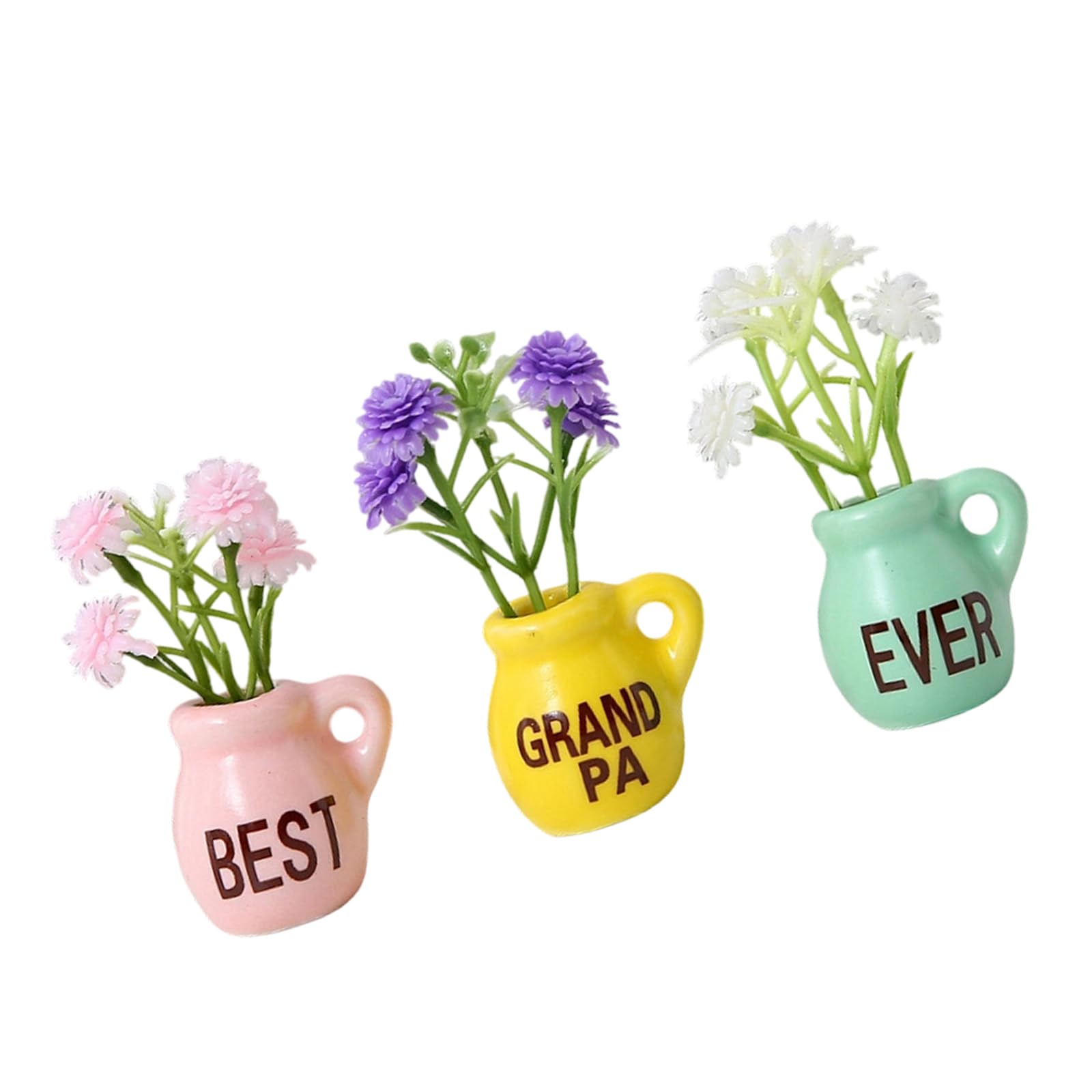 Oxxggkao Minis Vase Magnets for Fridge Minis Ceramic Vase with Artificial Flower Refrigerator for Kitchen Locker Decors Refrigerator Decorative