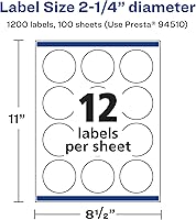 Vista 5 de Avery Printable Durable White Round Labels, Sure Feed Technology, 2.25" Diameter, Print-to-the-Edge, Waterproof Labels, Laser & Pigment-Based Inkjet