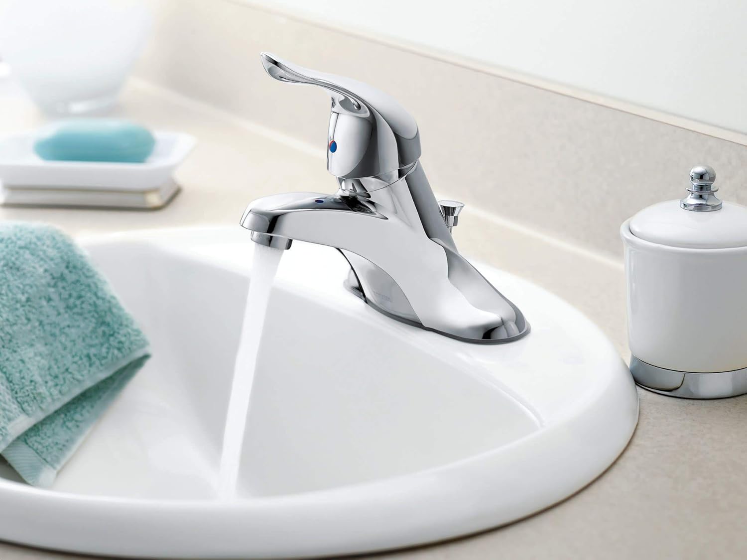Hottest Sales Moen L4631BC Chateau One-Handle Low Arc Bathroom Faucet, Brushed Chrome