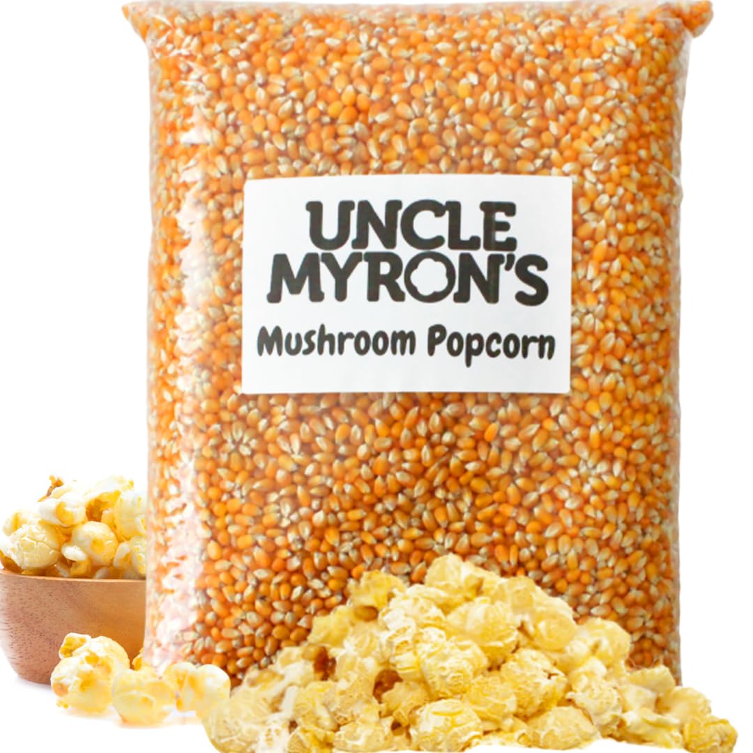 Mushroom Popcorn Kernels for Popping – 10 lb Bag – Non-GMO, No Gluten, Popcorn for Popcorn Machine – Delicious and Crunchy Popping Corn, Popcorn for Movie, Snacking (10 Pound) by Uncle Myron's