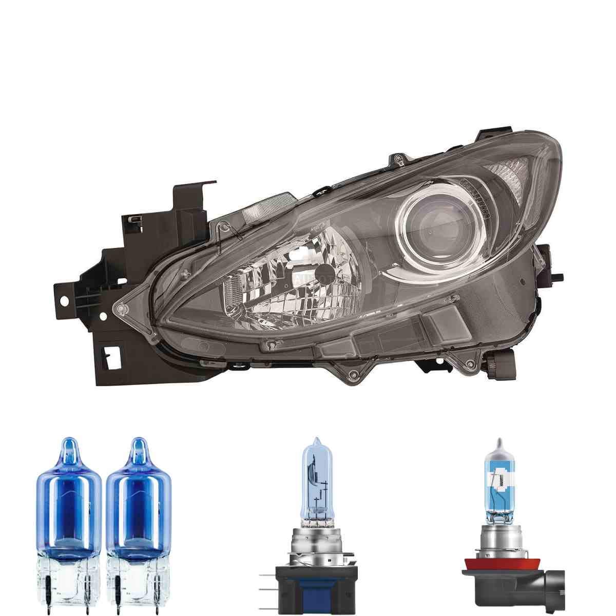 Halogen Scheinwerfer rechts H11 für 3 Stufenheck inklusive Lampen