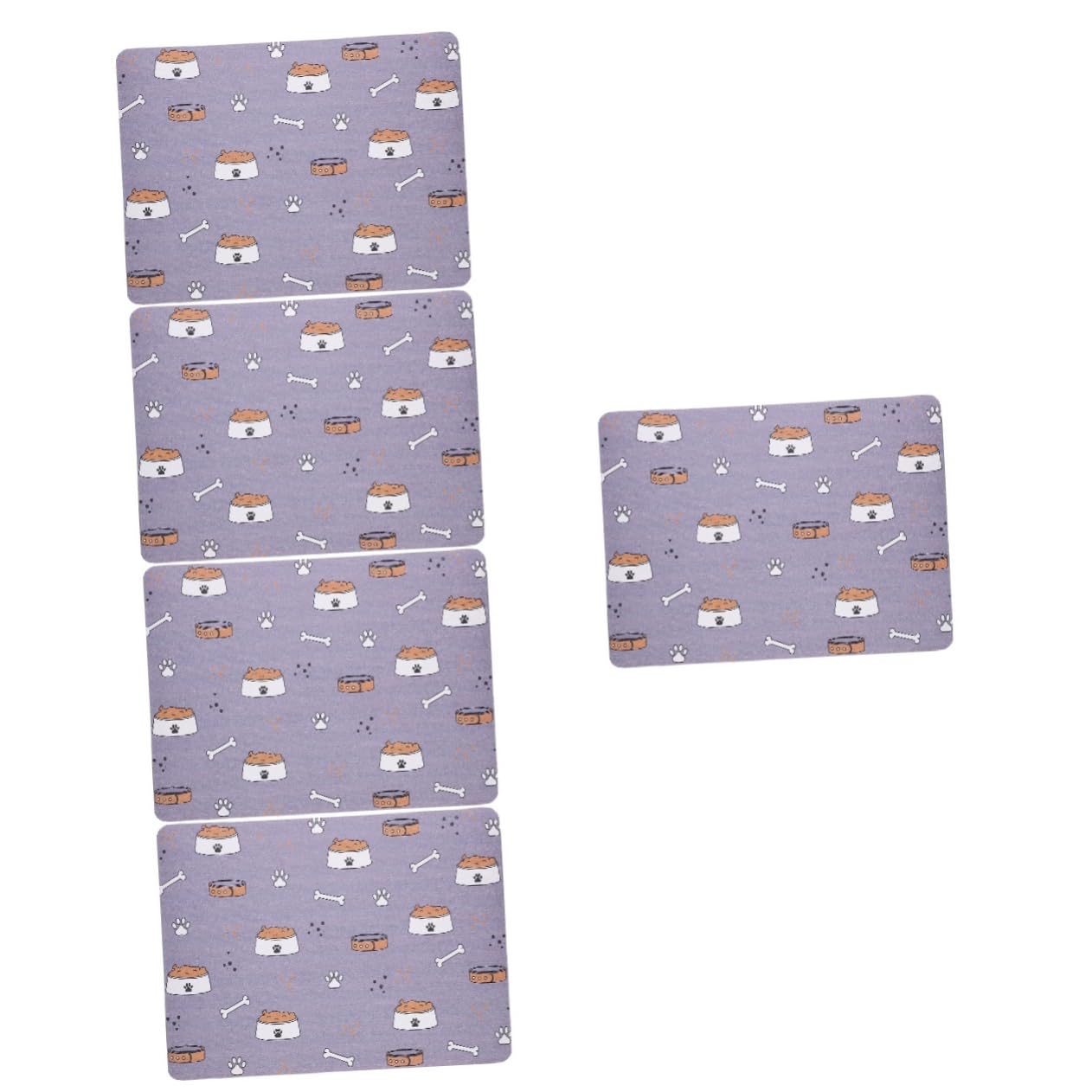 BESPORTBLE 5pezzi Tappetino Antiscivolo Per Cani Assorbente e Velocemente Asciugabile Per Ciotole Di Cibo e Protegge Pavimenti Da Macchie e Versamenti Con Motivo Osso