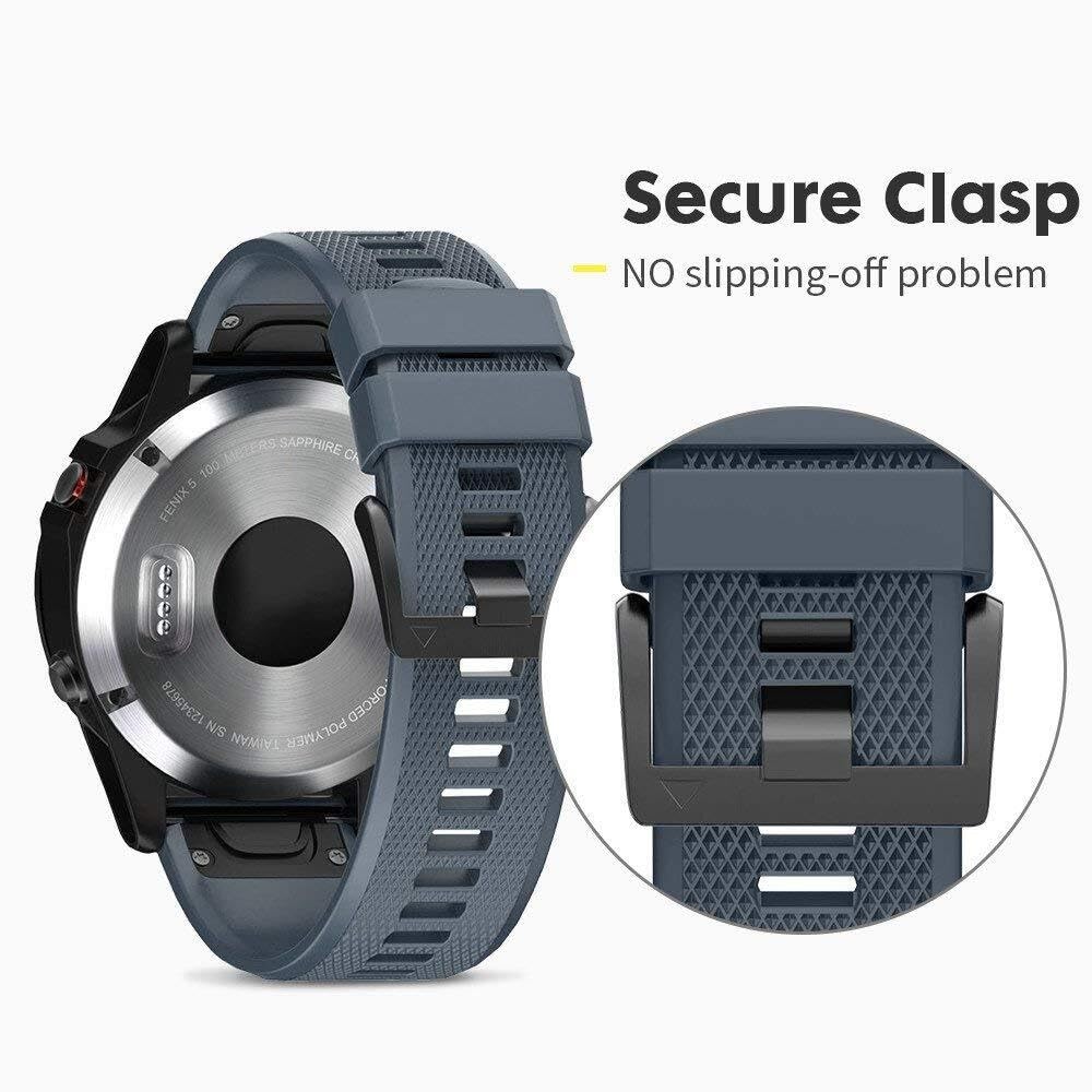 Pasek do zegarka Fenix 5 o szerokości 22 mm, miękki silikonowy pasek do zegarka Fenix 5 Plus, Fenix 6, Fenix 6 Pro, Fenix 7, exip, Forerunner 935, 945, Approach S60, Quatix 5, One Size, Agat